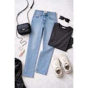 PISTOLA Bowie 28 90s Straight Leg High Rise Rigid Vintage Denim Cool Girl Vibes